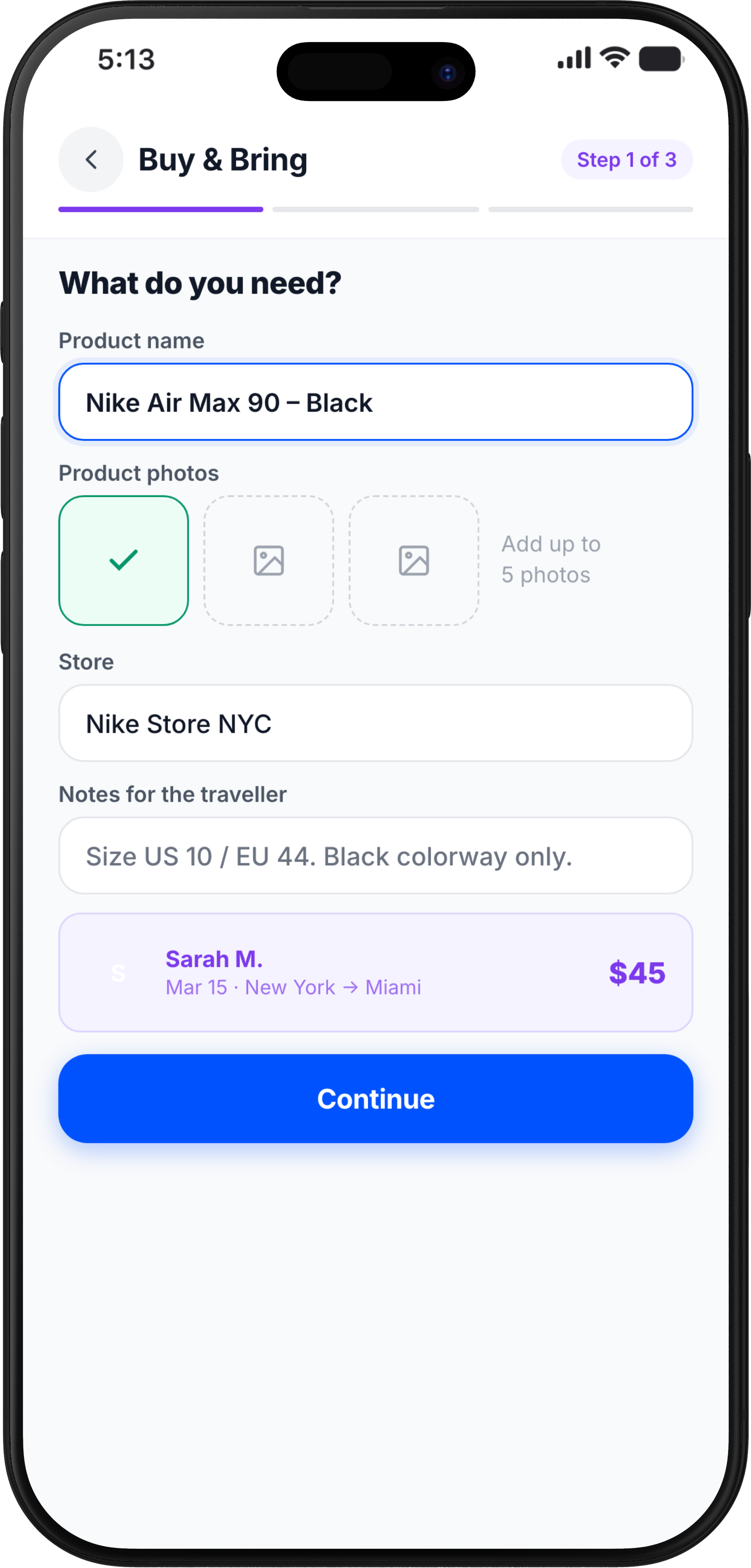 Buy & Bring in the Pakiter app